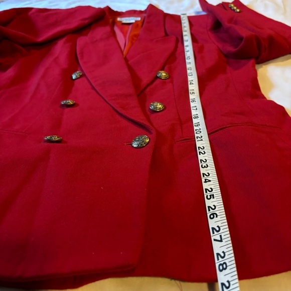 Stephanie Andrews VTG Blazer Jacket Women Sz 14P Red 100 % Wool - Picture 7 of 11